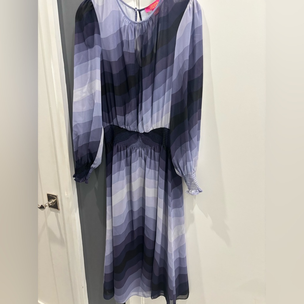 Catherine Malandrino Long Sleeve Gradient Dress